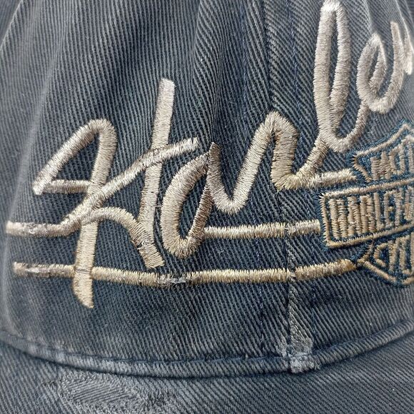 vtg Harley Davidson snap back hat well worn, licensed RKS Products black or grey - Picture 14 of 14